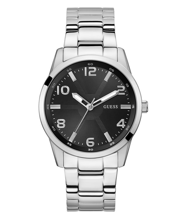 GUESS – Monte hodinky, Černá, Stříbrná barva