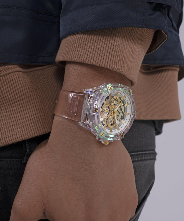 GUESS, Růžová, Zlatá barva King hodinky