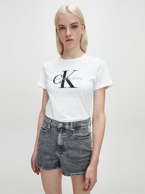Calvin Klein Jeans – Triko Core Monogram Logo, Bílá barva
