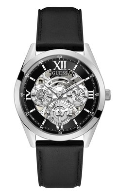Guess – Hodinky Tailor, Černá, Stříbrná barva