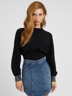 GUESS – Bling Cuff svetr, Černá barva