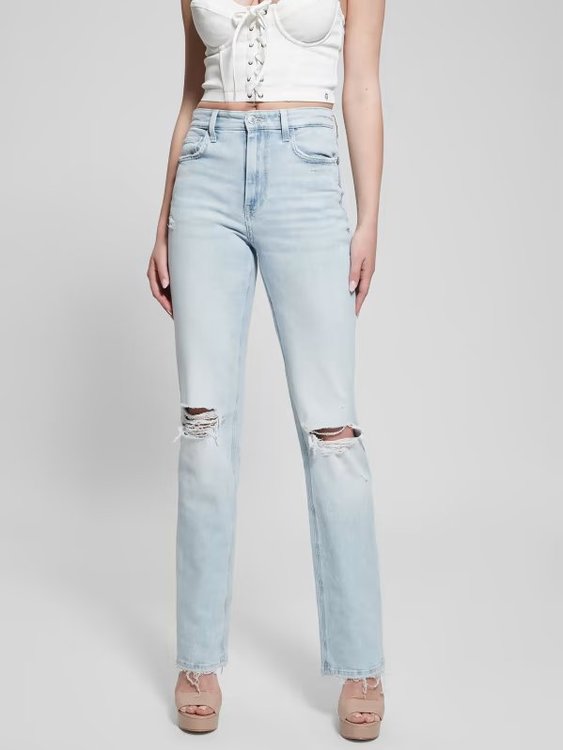 GUESS – 80's Straight jeany, Modrá barva