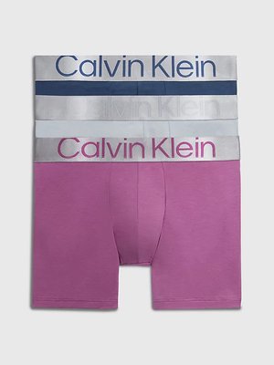 Calvin Klein Underwear – Reconsidered Steel boxery 3ks, Fialová, Modrá barva
