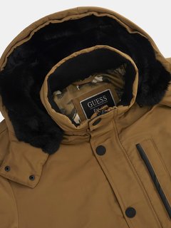 Real Down péřová bunda Hnědá barva Muži