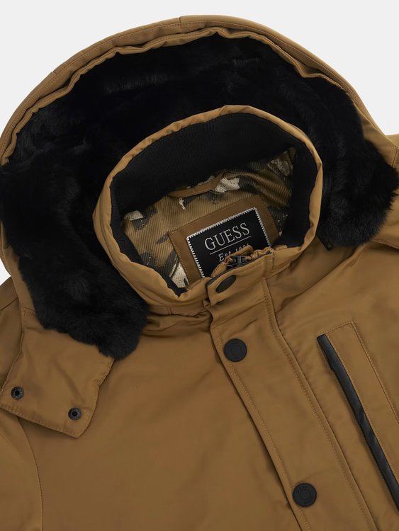 Real Down péřová bunda Hnědá barva Muži