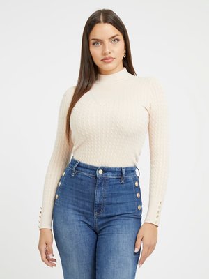 GUESS – Bettie svetr, Krémová barva