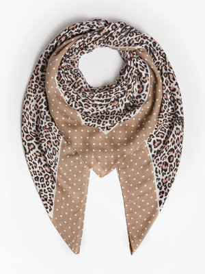 Printed šála Hnědá, Krémová barva Ženy