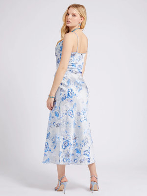 Akilina šaty – Guess, Bílá, Modrá barva Ženy