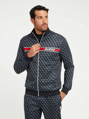 GUESS – Korbin mikina na zip, Černá barva