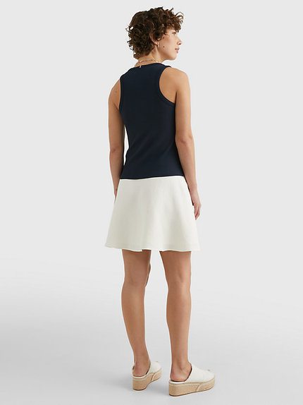 Módní Slim Rib Tank top, Navy barva, 2023