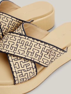 Béžová, Krémová barva, TH Mono Rafia pantofle