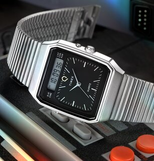 TIMEX, Černá, Stříbrná barva Reissue hodinky