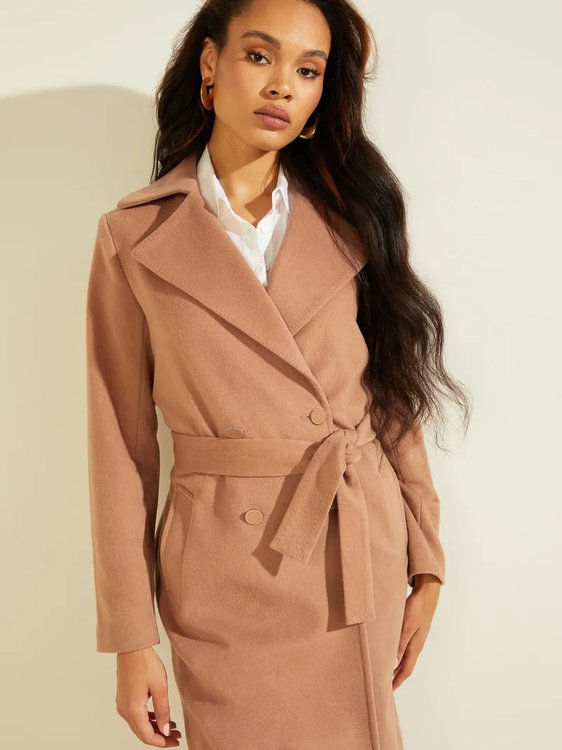 Guess, Hnědá barva Dounia kabát 2