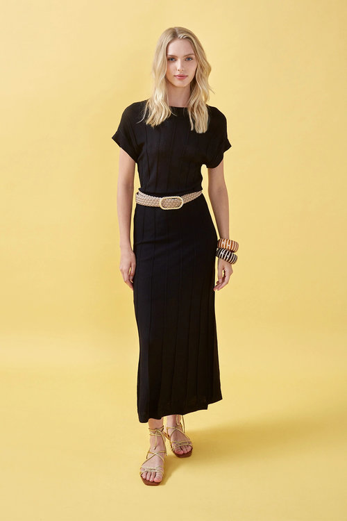 Nenette – Taupe šaty, Černá barva