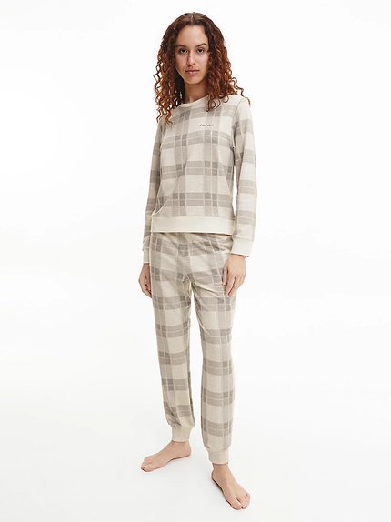 Luxusní Holiday pyžamová mikina, Béžová barva, XS, S