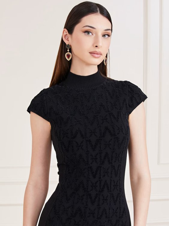 Módní Sibilla šaty, Černá barva, 2023