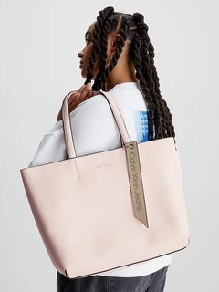 Luxusní Sculpted Shopper kabelka, Krémová, Růžová barva, OS