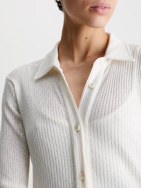 Módní Crepe Rib šaty, Bílá barva, 2023