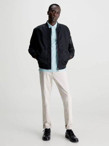 Módní Recycled Sateen bomber, Černá barva, 2024