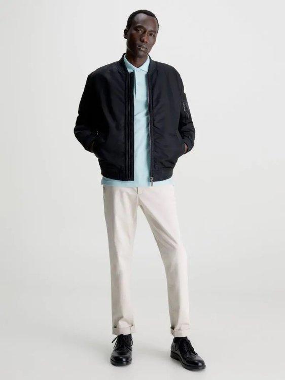 Módní Recycled Sateen bomber, Černá barva, 2024