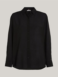 Fluid Vis Crepe košile Černá barva Ženy