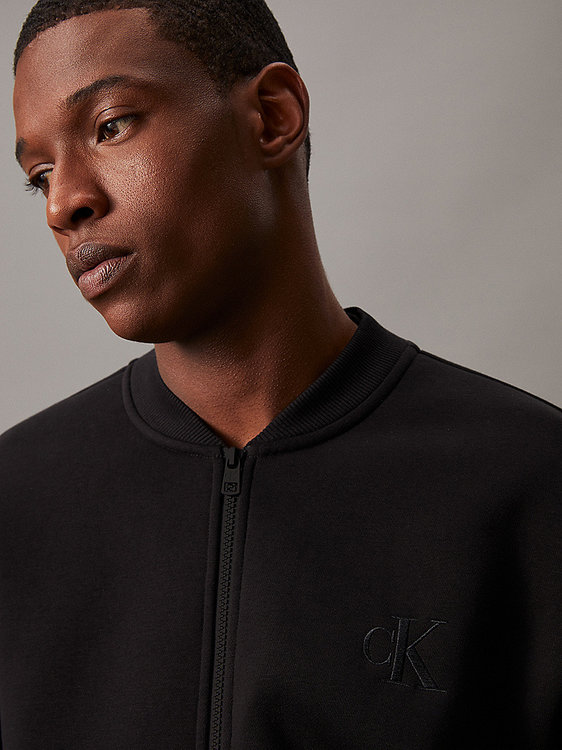 Monologo Applique Knit mikina Černá barva Muži