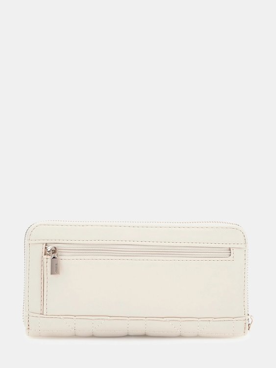 Assia Large Zip velká peněženka – GUESS, Krémová barva Ženy