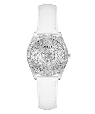 GUESS – Boa hodinky, Bílá, Stříbrná barva