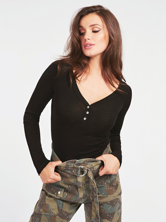 Guess – Bardis top, Černá barva