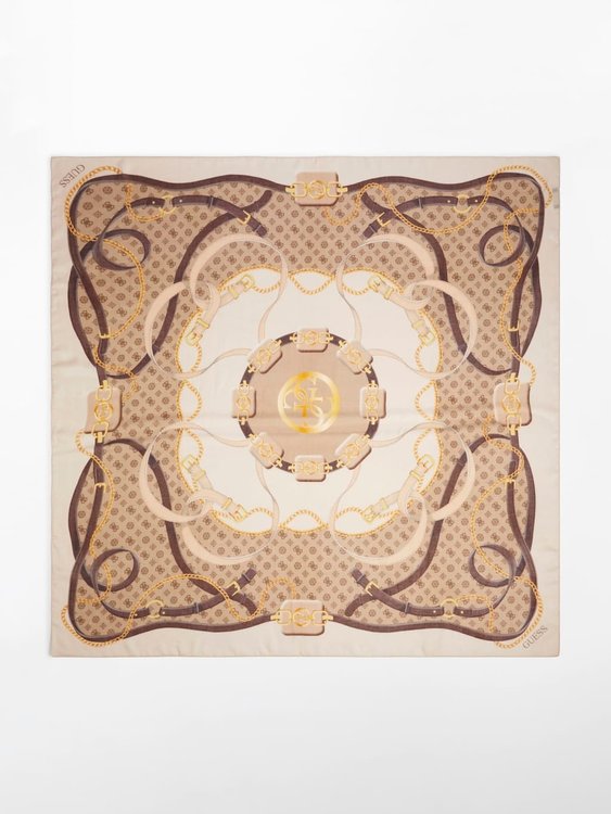 Guess – Kefiah šála, Béžová, Hnědá, Krémová barva