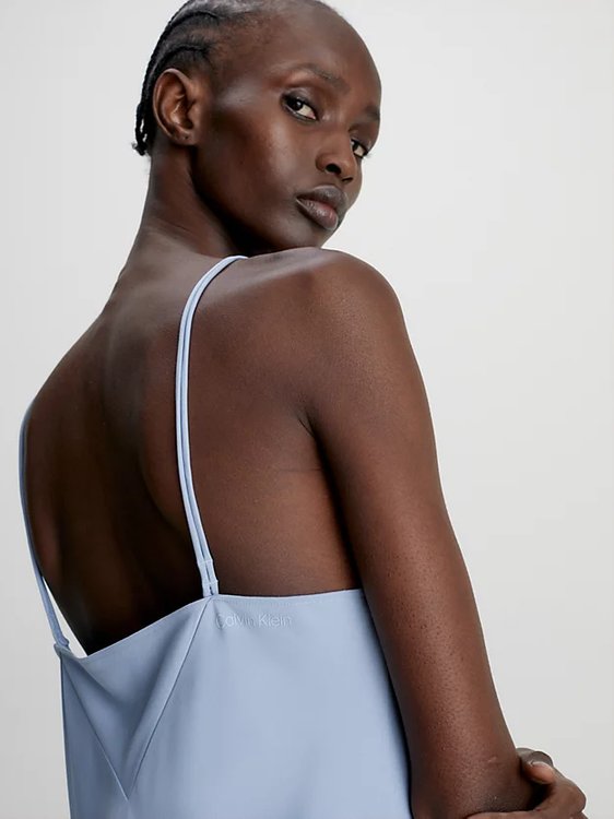 Módní Slip šaty, Modrá barva, 2023