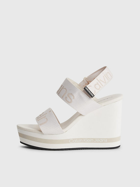 Calvin Klein Jeans – Wedge sandály, Bílá barva