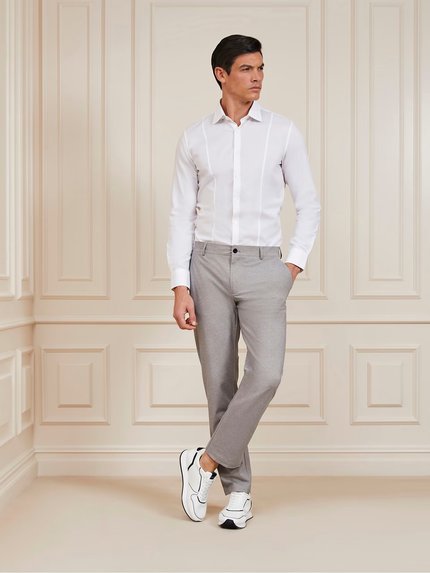 Módní Oliver košile, Bílá barva, 2023