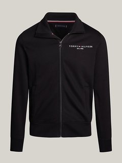 Tommy Logo Zip mikina Černá barva Muži