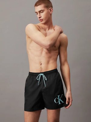 Calvin Klein Swimwear – CK Monogram plavky, Černá barva