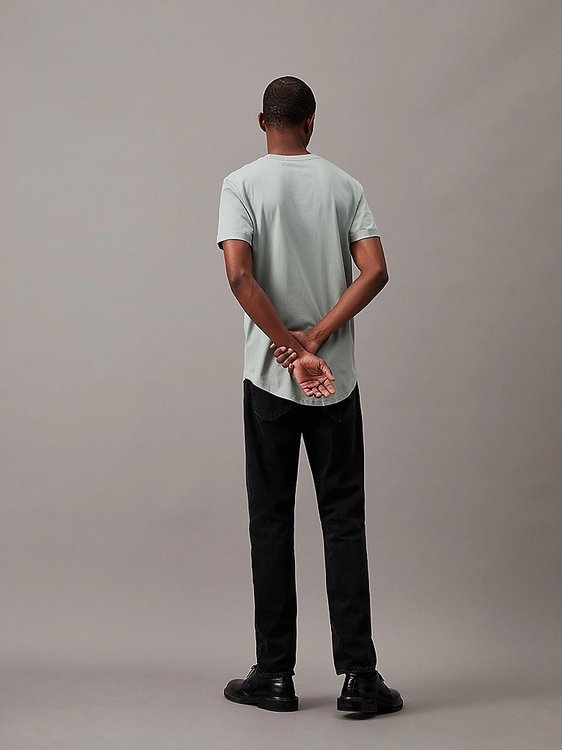 BADGE TURN UP SLEEVE triko s/s – Calvin Klein Jeans, Šedá barva Muži