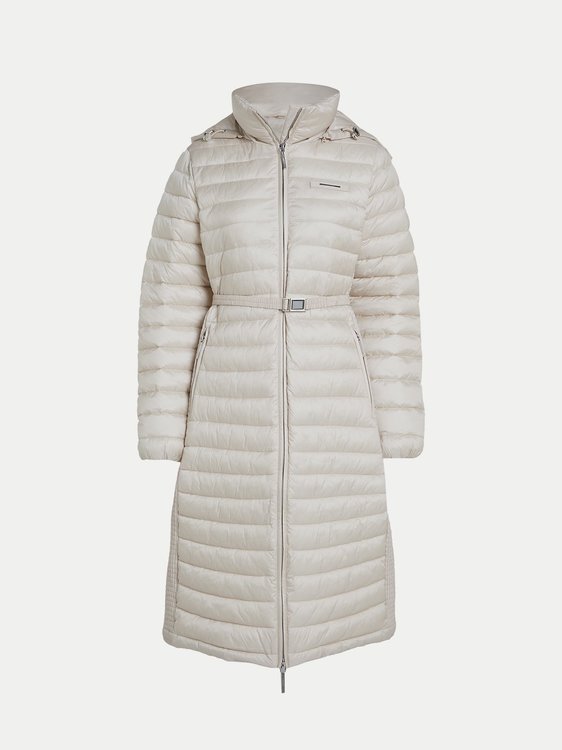 Calvin Klein – Lightweight Nylon Midi kabát, Béžová barva