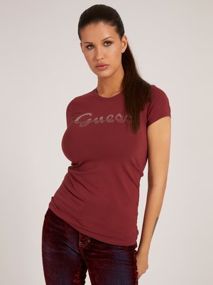 Front logo tričko – Guess, Červená barva Ženy 1