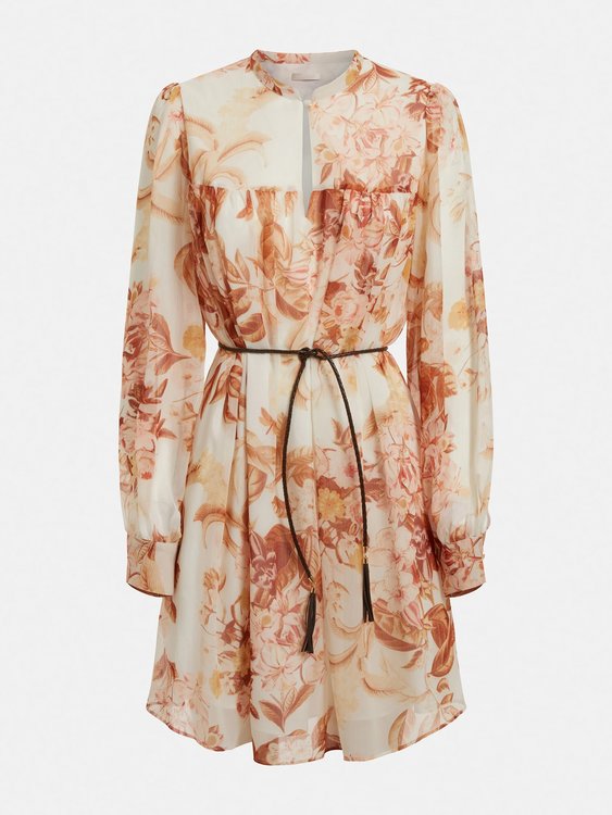 Luxusní Morgane šaty, Multi, Bílá, Oranžová barva, XS, S, M, L