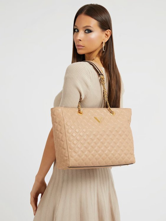 Luxusní Giully Tote kabelka, Béžová barva, T/U