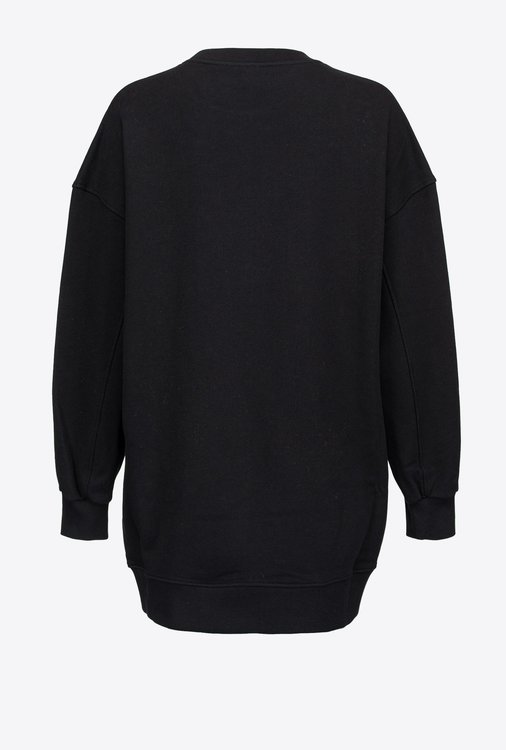 Organic logo mikinové šaty – Pinko, Černá barva Ženy, Ženy