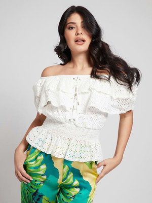 Guess – Sangallo top, Bílá barva