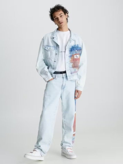 Módní Boxy Oversized Denim bunda, Modrá barva, 2023