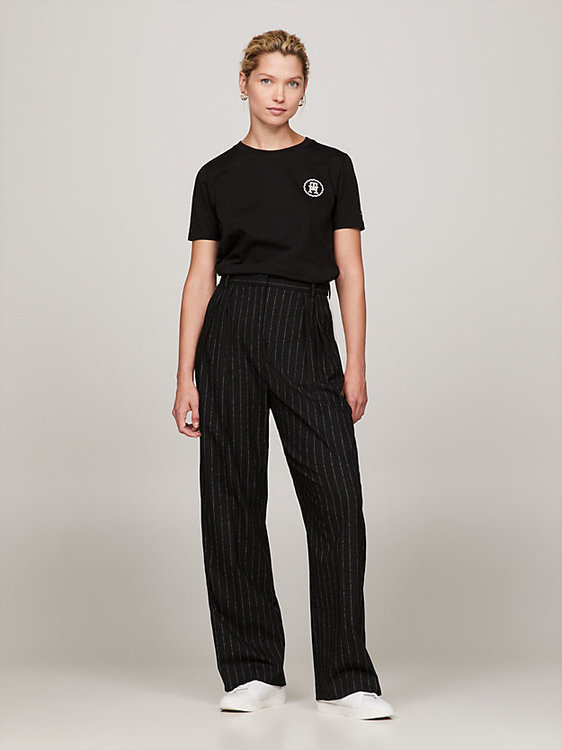 Módní Modern TH Monogram triko, Černá barva, 2024