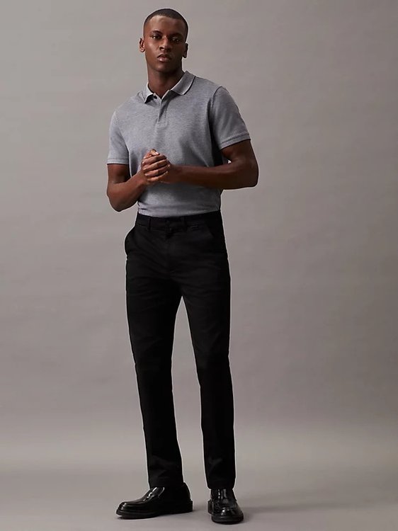 Luxusní Oxford Two Tone polo, Černá barva, S, M, L, XL