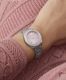 Růžová, Stříbrná barva, Mini Luna hodinky