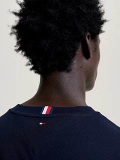 Luxusní Tommy Logo Tipped triko, Modrá barva, L, XL, XXL