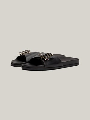 TH Hardware Leather sandály – Tommy Hilfiger, Černá barva Ženy