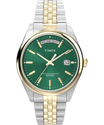 TIMEX – Legacy hodinky, Stříbrná, Zelená, Zlatá barva