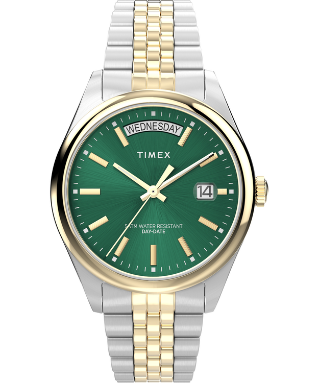 TIMEX – Legacy hodinky, Stříbrná, Zelená, Zlatá barva